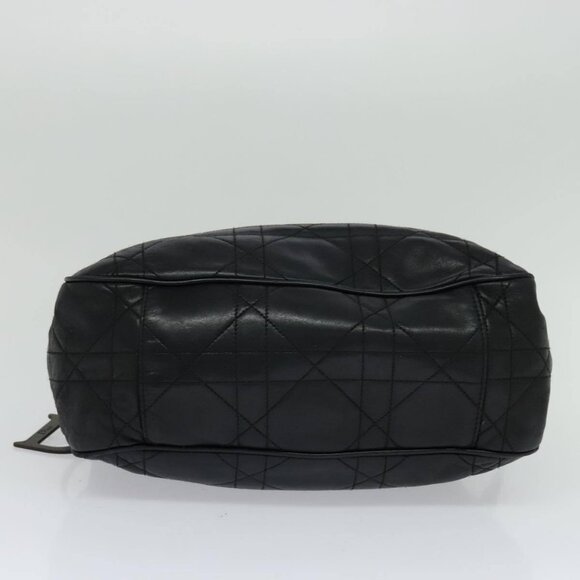 Christian Dior Canage Shoulder Bag Leather Black Gold Auth hk2058 - Picture 10 of 15